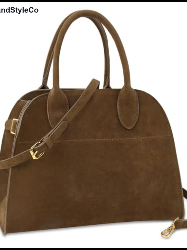 Suede Tote Bag Women Retro Shoulder Crossbody Faux Leather Handbag Work